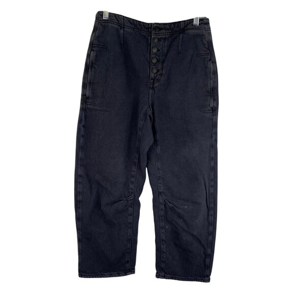 We The Free Osaka Mid Rise Barrel Gray Cropped Pants Women's Size 25 - Picture 1 of 16